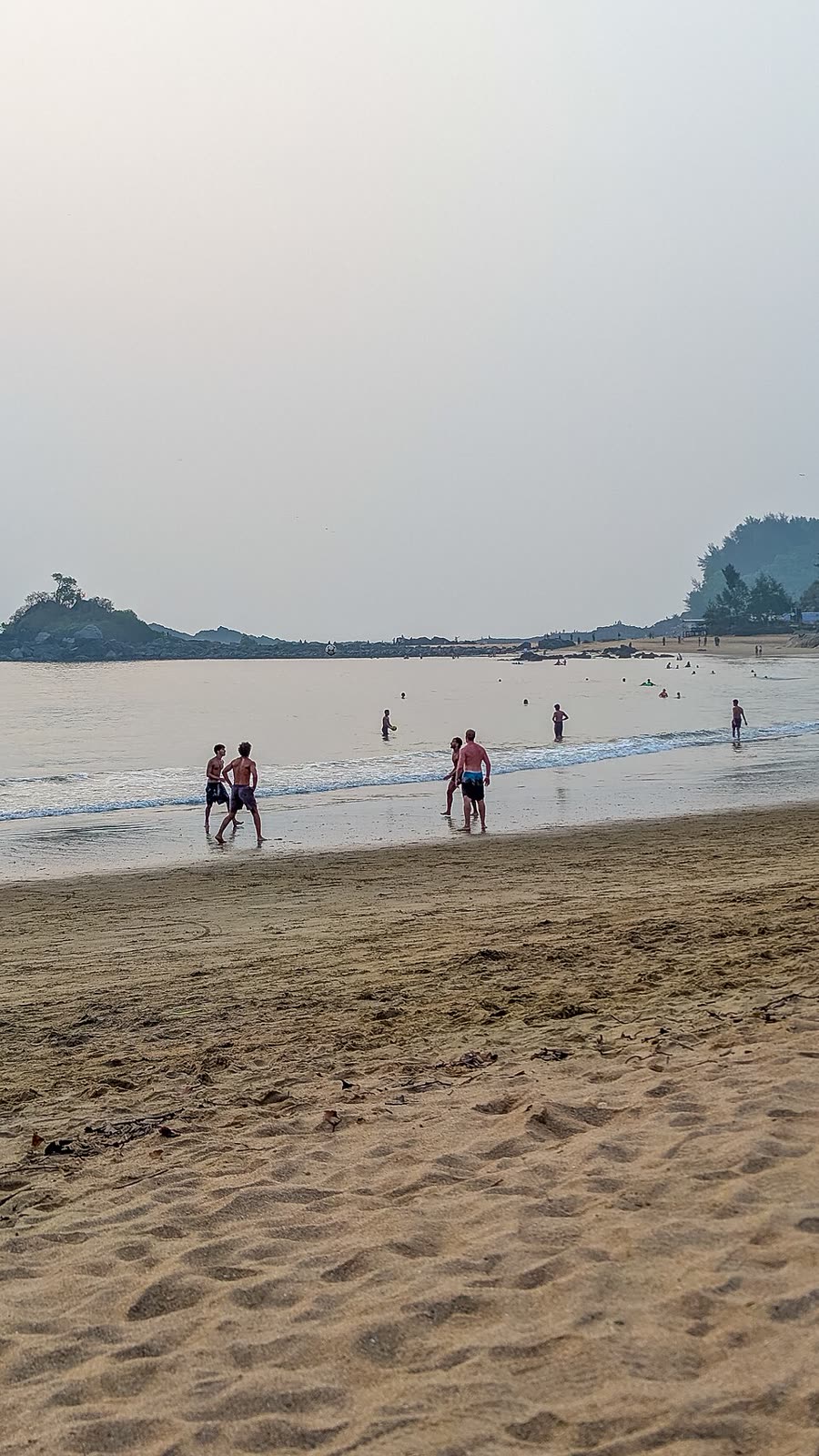 Om Beach shoreline in Gokarna, Karnataka