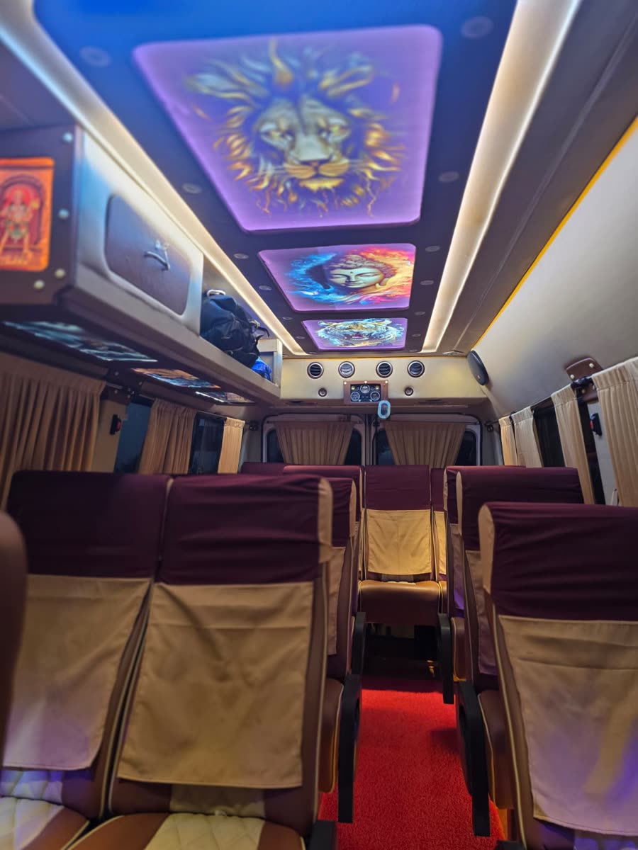 12+1 seater Tempo Traveller interior for employee transport